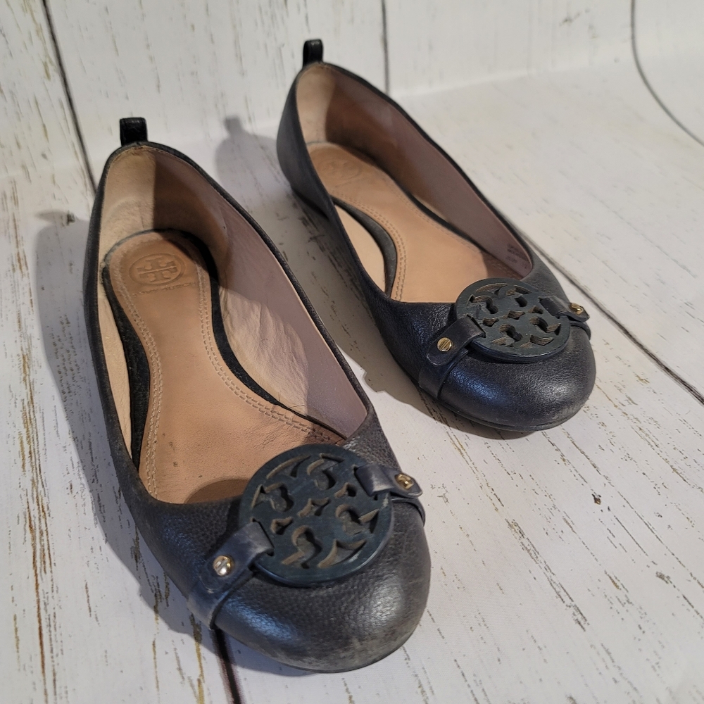 Tory Burch Leather Ballet Flats in Black Size 7M
